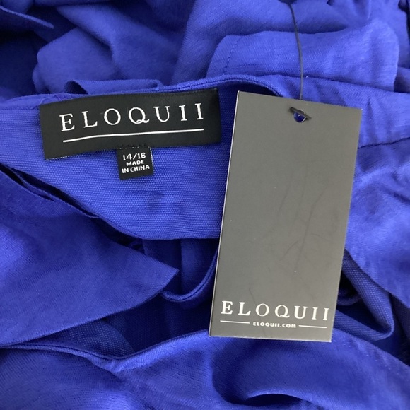Eloquii Puff Sleeve Cutout Back Mini Dress Blue Size 14/16 - Picture 6 of 7